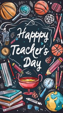 Hand drawn teachers' day background
