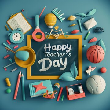 Happy teacher's day funny concept