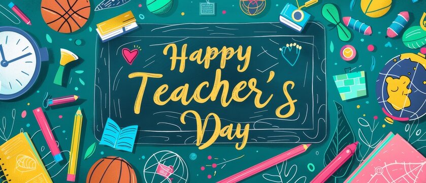 Happy teachers' day illustration