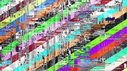 Poster - Animation video background static color noise glitch error video damage bad interference and no signal