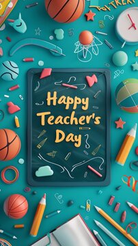 The words happy teachers day written on it Teacher's Day Background