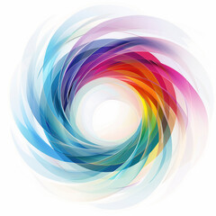 Wall Mural - Abstract Rainbow Swirl Design On White Background