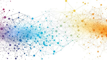 Poster - Abstract colorful network background. Perfect for illustrating communication, connection, and technology.