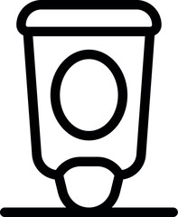 Poster - Minimalist line drawing of a paper coffee cup, ideal for representing coffee breaks or takeaway beverages