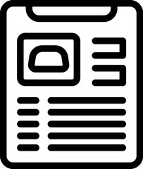 Poster - line icon of an online resume with photo id, perfect for websites and apps related to job search and