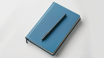 Canvas Print - Notebook mockup in marine blue on white background