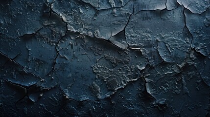 Poster - A design background with a texture of black, dark navy blue. rough concrete surface with tones. a cracked, painted wall from an ancient structure. 