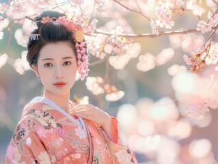 Poster - woman in japanese kimono