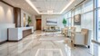 © Phichaphat - Spacious and modern lobby with elegant decor and ample natural light, featuring contemporary furniture and polished marble flooring.