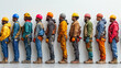 © amirhamzaaa - Workers standing in line white background