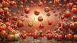 © anuusorn - rendering of La Tomatina festival with floating tomatoes , Spain, cultural celebration, surreal, vivid colors, Spanish