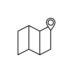 Poster - map icon vector,vector flat linear illustration for web and app on white background.