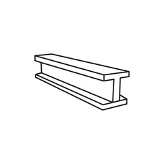 Poster - Steel beam vector icon. simple flat black linear illustration on white background..eps