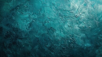 Poster - wall texture dark blue-green. gradient. rich shade of teal. aged, uneven concrete surface with tone.