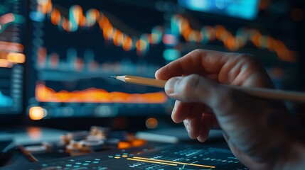 Aufkleber - Financial Analyst Examining Stock Charts