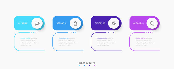 Wall Mural - Vector Infographic label design template with icons and 4 options or steps. Can be used for process diagram, presentations, workflow layout, banner, flow chart, info graph.