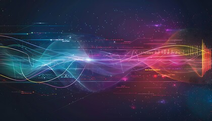 Leinwandbilder - Abstract Digital Waveform with Data Visualization