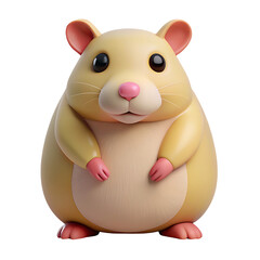 Wall Mural - hamster icon soft brown color in plastic 3d style