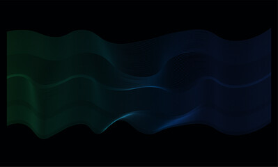 Fototapete - abstraction on black background lines color waves movement