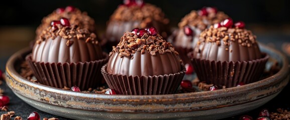 Chocolate Truffle With Nuts, Rich And Crunchy, Perfect For Indulgence