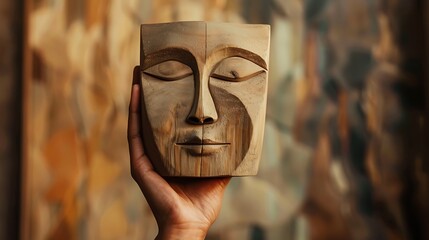 Wooden Mask in Hand