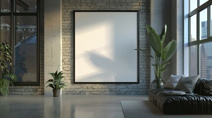 Blank Picture Frame in the Background of a Modern Conference Room