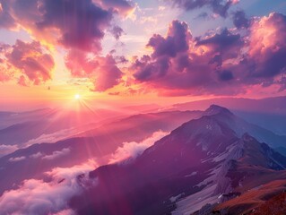 Canvas Print - sunset in the mountains