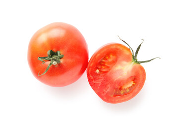 Canvas Print - Fresh red tomatoes on white background