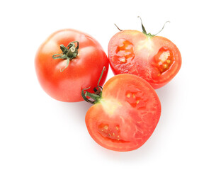 Canvas Print - Fresh red tomatoes on white background