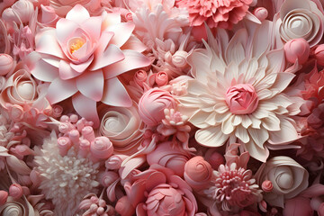 Poster - Pink Paper Flower Bouquet