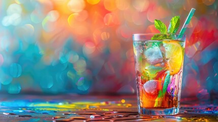 Poster - colorful cocktail on the table