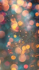 Wall Mural - colorful fireworks with bokeh vertical background new year seamless looping overlay 4k virtual video