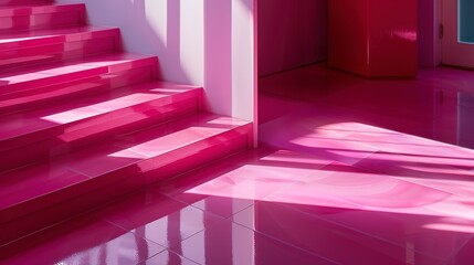 Wall Mural - chic hot pink floor