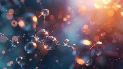 Poster - abstract background featuring atom or molecule structure with scientific and medical themes - ideal 