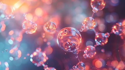 Poster - abstract background featuring atom or molecule structure with scientific and medical themes - ideal 