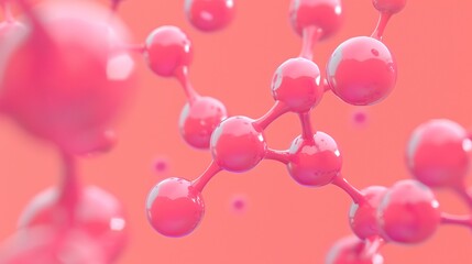 Poster - futuristic science background with abstract molecular structure, digital grid, and binary code, idea
