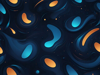 Wall Mural - abstract glowing digital illustration of abstract shapes on a dark blue background