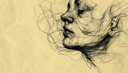 Abstract Portrait of a Woman with Delicate Lines