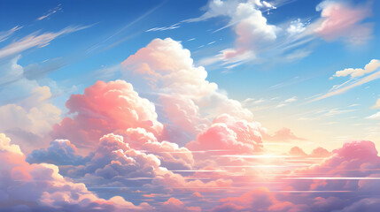 Poster - Pink Clouds Sunset Sky