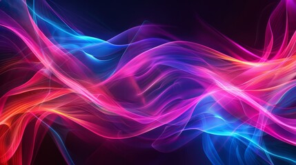 Canvas Print - abstract colorful fluorescent neon background with organic lines - vibrant and futuristic design ide