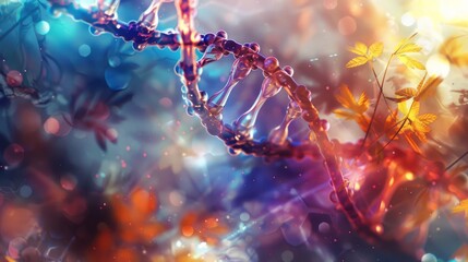 Wall Mural - innovative genetic science research background featuring dna strands, molecular patterns, and chromo