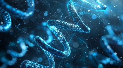Poster - abstract medical technology background featuring blue tones representing health, science, and resear