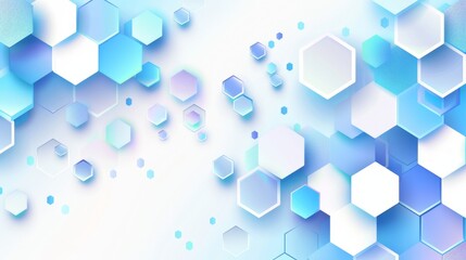 Wall Mural - abstract white and blue hexagon background - science and healthcare technology concept - futuristic 