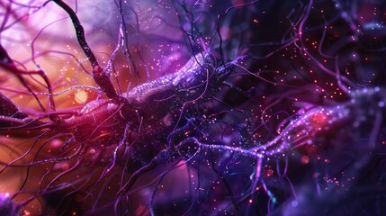 Poster - Creative representation of neural networks with interconnected nodes and links, ideal for business analytics, data science, and ai technology themes
