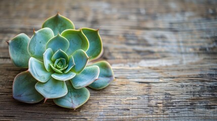 Poster - Succulent on wood surface.