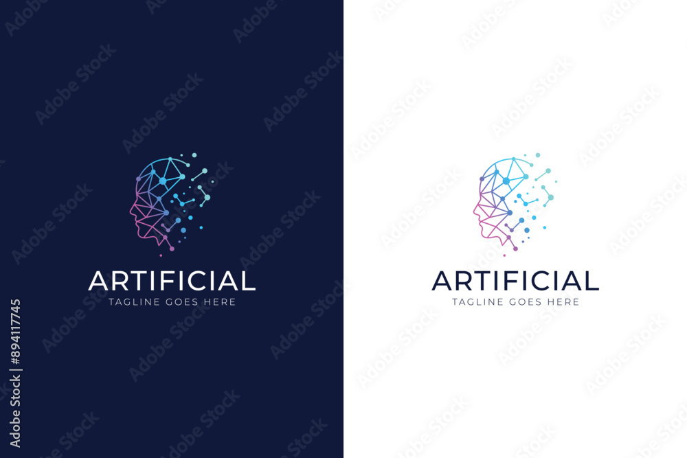 Head Logo Artificial Intelligence Brain Smart Mind Human Computer ...