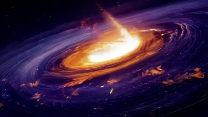 extreme close-up: swirling fiery vortex intensifies against dark backdrop. zooming out reveals cosmi