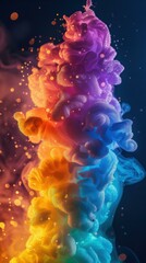 Wall Mural - Abstract colors swirl in water with a blurred background. AI.