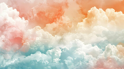 Poster - Dreamy Sky with Pastel Clouds