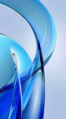 Wall Mural - Blue Glass Curve Design